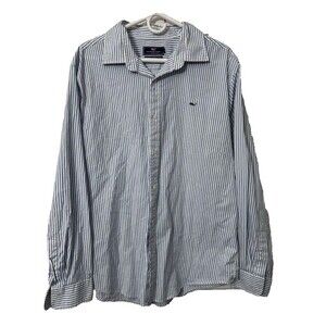 Vineyard Vines Button Up Shirt Men's XL Blue White Pinistripe Classic Dress